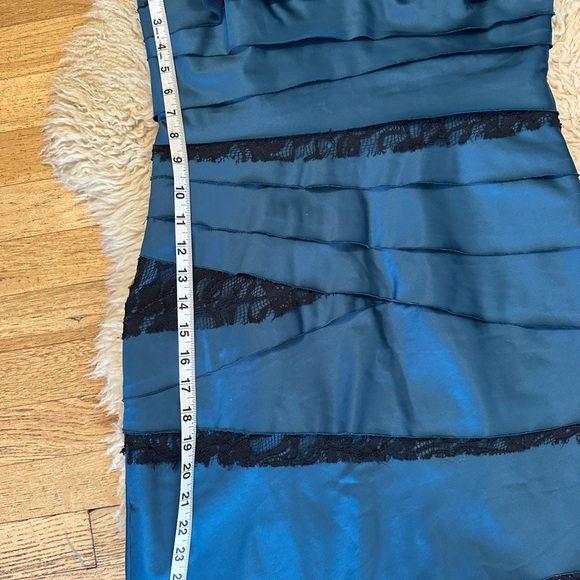 BCBG Tiered Silk & Lace Strapless Cocktail Dress - Picture 6 of 6